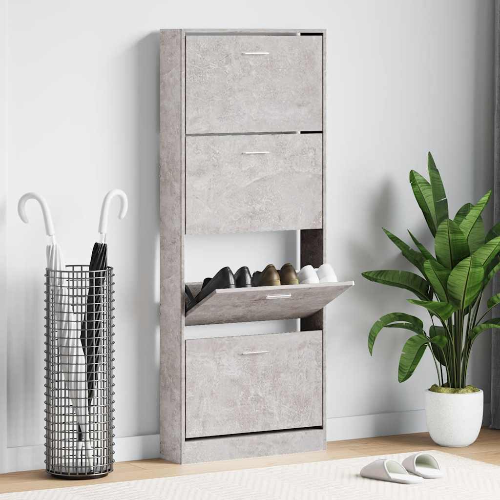 Vidaxx Schuhschrank 59x17x150 cm Holzwerkstoff betongrau