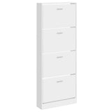 Vidaxl Schuhschrank 59x17x150 cm verarbeitetes Holz Hochglanz weiß