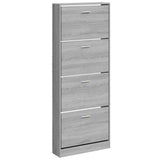 VIDAXL -Schuhschrank 59x17x150 cm propertiertes Holzgrau Sonoma