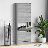 VIDAXL -Schuhschrank 59x17x150 cm propertiertes Holzgrau Sonoma