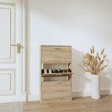 Vidaxl Schuhschrank 59x17x108 cm verarbeitete Holzeiche gefärbt