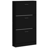 Vidaxl Schuhschrank 59x17x108 cm propertiertes Holzschwarz