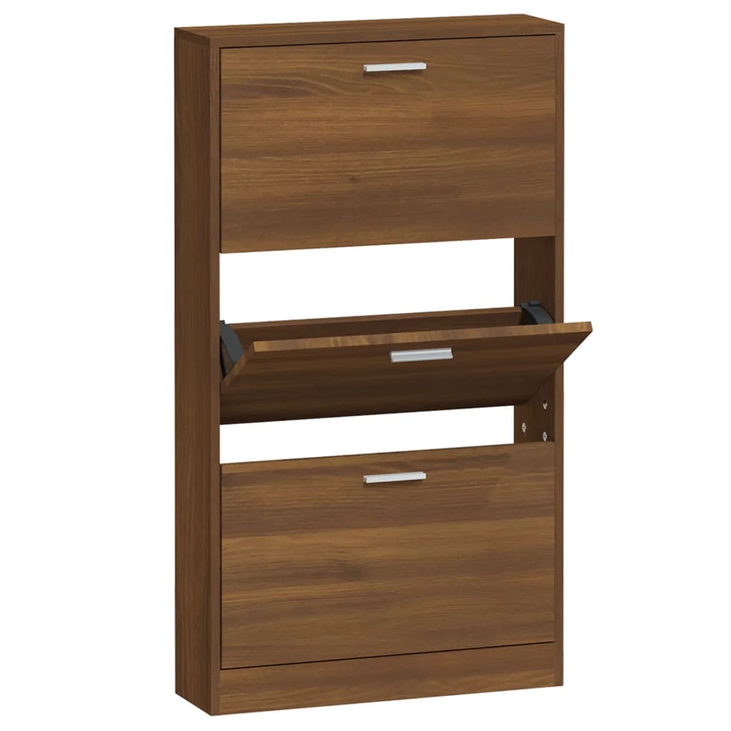 Vidaxl Cabinet da scarpe 59x17x108 cm COLORE COURO COVANE IN LEGNO