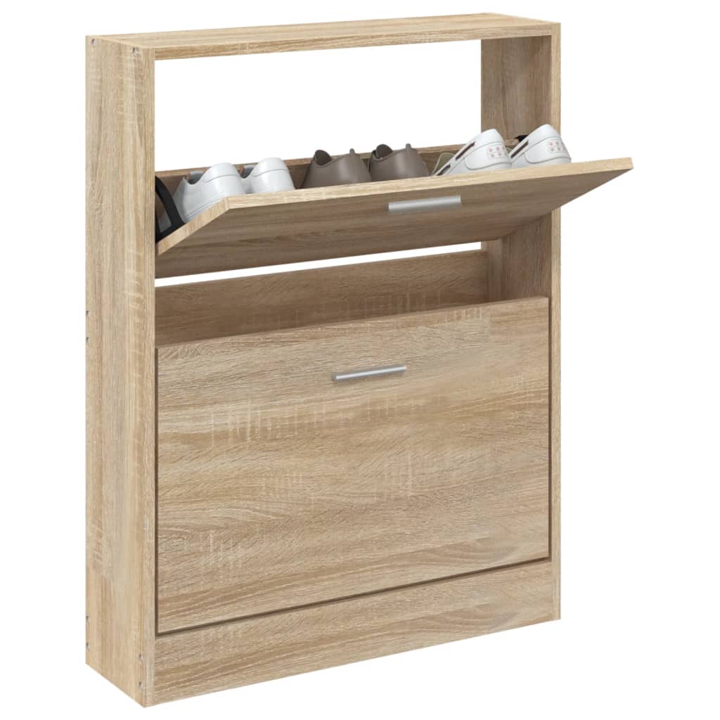 VidaXL Shoe cabinet 59x17x81 cm Processed wood oak -colored