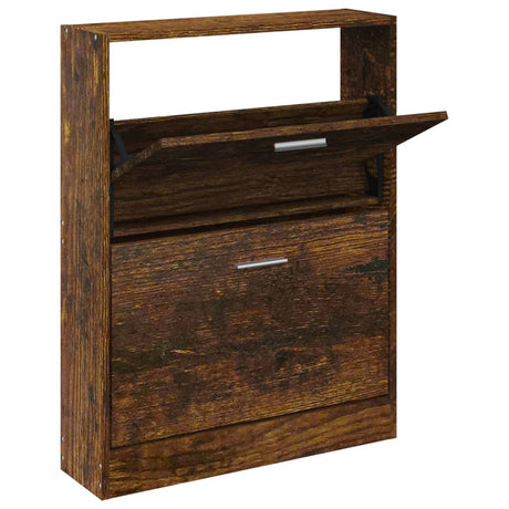 Vidaxl Schuhschrank 59x17x81 cm propertiertes Holzgeräuchchen -Eiche gefärbt