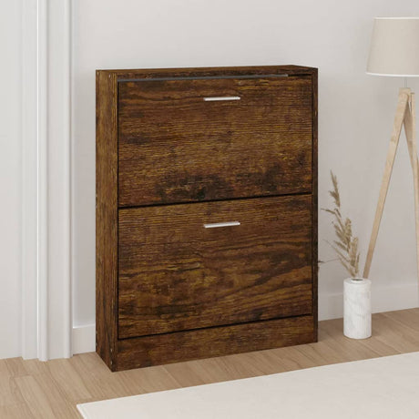 Vidaxl Schuhschrank 59x17x81 cm propertiertes Holzgeräuchchen -Eiche gefärbt