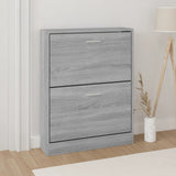 Vidaxl Schuhschrank 59x17x81 cm verarbeitetes Holzgrau Sonoma