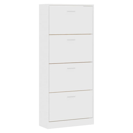 Vidaxl Schuhschrank 63x24x147 cm verarbeitetes Holz weiß