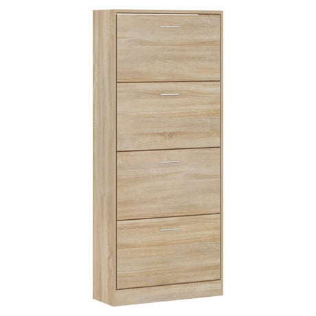 VIDAXL -Schuhschrank 63x24x147 cm propertiertes Holz Sonoma Eiche gefärbt