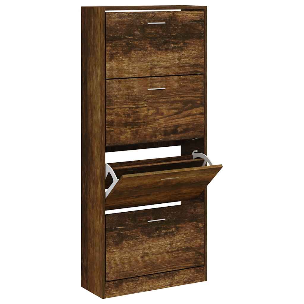 Vidaxx Schuhschrank 63x24x147 cm verarbeitetes Holz, geräucherte Eiche