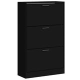 Vidaxl Schuhschrank 63x24x103 cm verarbeitetes Holz schwarz