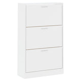 Vidaxl Schong Cabinet 63X24x103 cm veraarbechte Holz héich Glanz wäiss