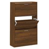 Vidaxl Shoe Cabinet 63x24x103 cm Property Wood Brown Oak Color