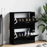 Vidaxl Schuhschrank 63x24x81 cm propertiertes Holzschwarz