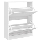 Vidaxl Schuhschrank 63x24x81 cm verarbeitetes Holz Hochglanz weiß