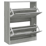 Vidaxl Schuhschrank 63x24x81 cm verarbeitetes Holzgrau Sonoma