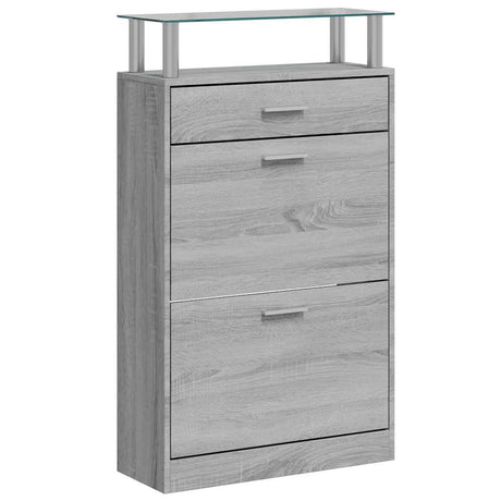 VIDAXL -Schuhschrank 63x24x104 cm Eigenschaften Holzgrau Sonoma Eiche Farbe
