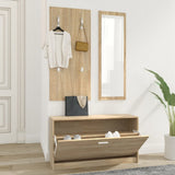 Vidaxl Schuhschrank Set 3-in-1 bearbeitetes Holz Sonoma Eiche farbig