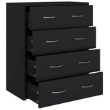Vidaxl dressoir met 4 lades 60x30,5x71 cm zwart