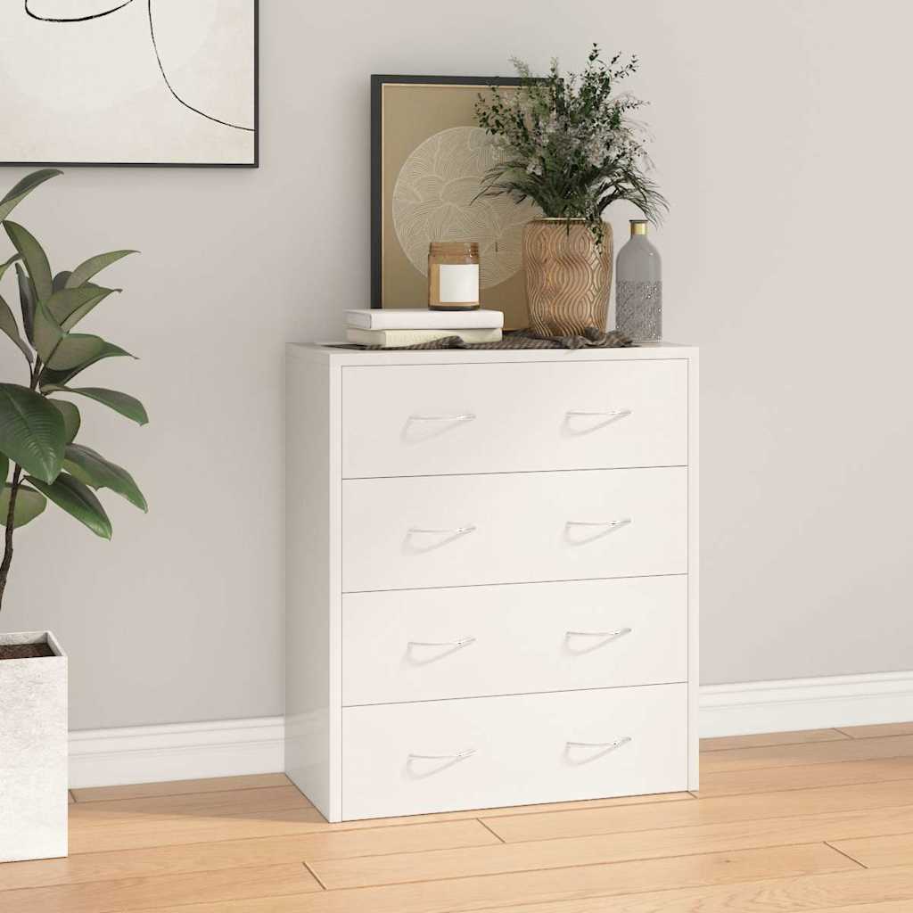 Vidaxl dressoir met 4 lades 60x30,5x71 cm hoogglans wit