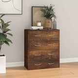 Vidaxl dressoir met 4 lades 60x30,5x71 cm gerookt eiken