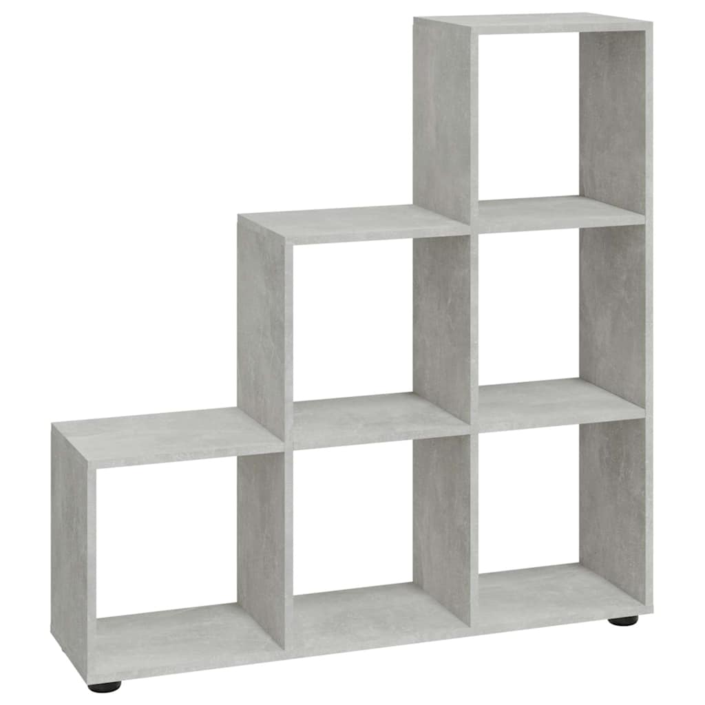 Vidaxl boekenkast trapvormig 107 cm bewerkt hout betongrijs