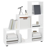 Vidaxl boekenkast trapvormig 107 cm bewerkt hout hoogglans wit