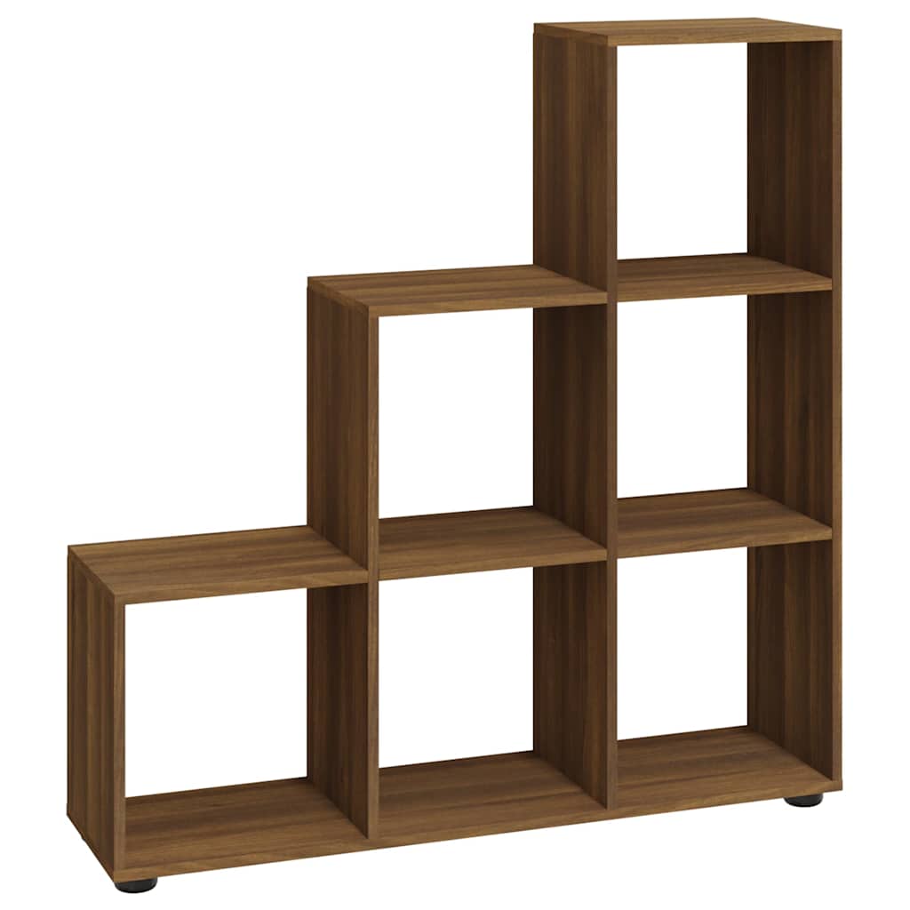 Vidaxl boekenkast trapvormig 107 cm bewerkt hout bruin eikenkleur