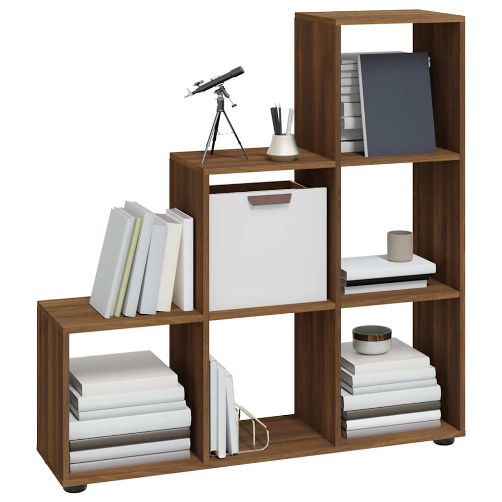 Vidaxl boekenkast trapvormig 107 cm bewerkt hout bruin eikenkleur