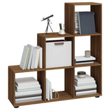Vidaxl boekenkast trapvormig 107 cm bewerkt hout bruin eikenkleur