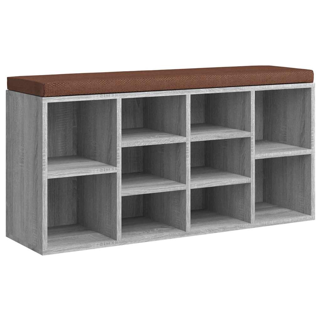 Vidaxl schoenenbank 103x30x48 cm bewerkt hout grijs sonoma eikenkleur