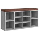 Vidaxl schoenenbank 103x30x48 cm bewerkt hout grijs sonoma eikenkleur
