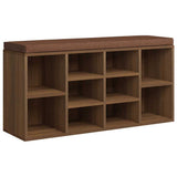 Vidaxl schoenenbank 103x30x48 cm bewerkt hout bruin eikenkleur