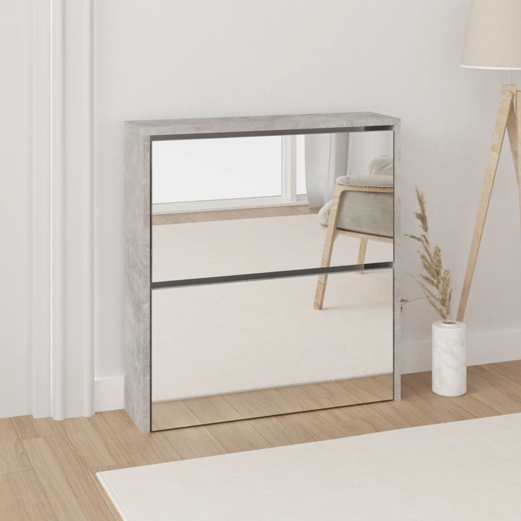 Vidaxl Cabinet da scarpe con specchio a 2 strati 63x17x67 cm Prezzo in cemento