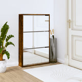 Armoire à chaussures Vidaxl avec miroir 3 couches 63x17x102.5 cm Chêne fumé