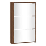 Vidaxl Shoe Cabinet med spejl 3-lag 63x17x102,5 cm Browniken