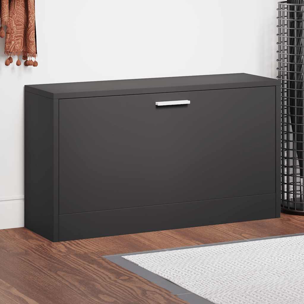 Vidaxx Schuhbank 80x24x45 cm lackiertes Holz schwarz