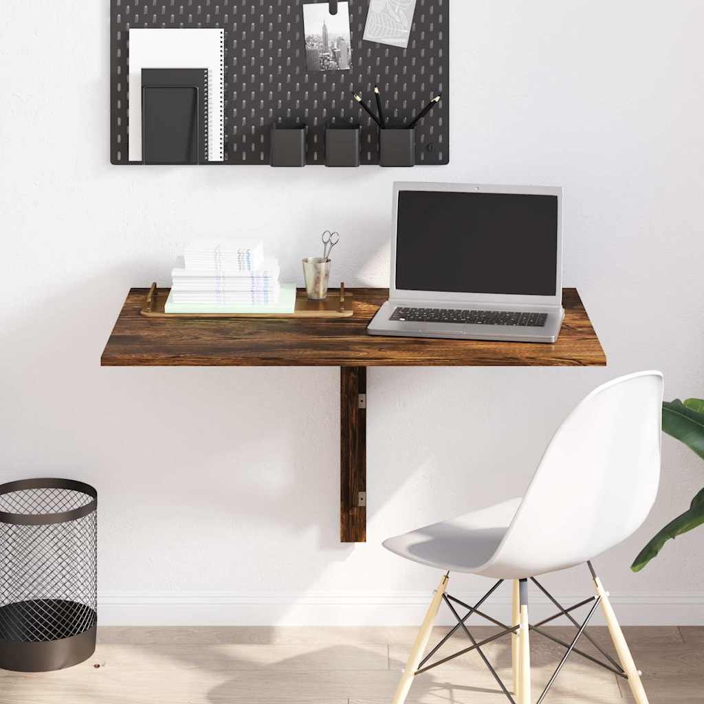 Vidaxl wandtafel inklapbaar 100x60x56 cm bewerkt hout gerookt eiken