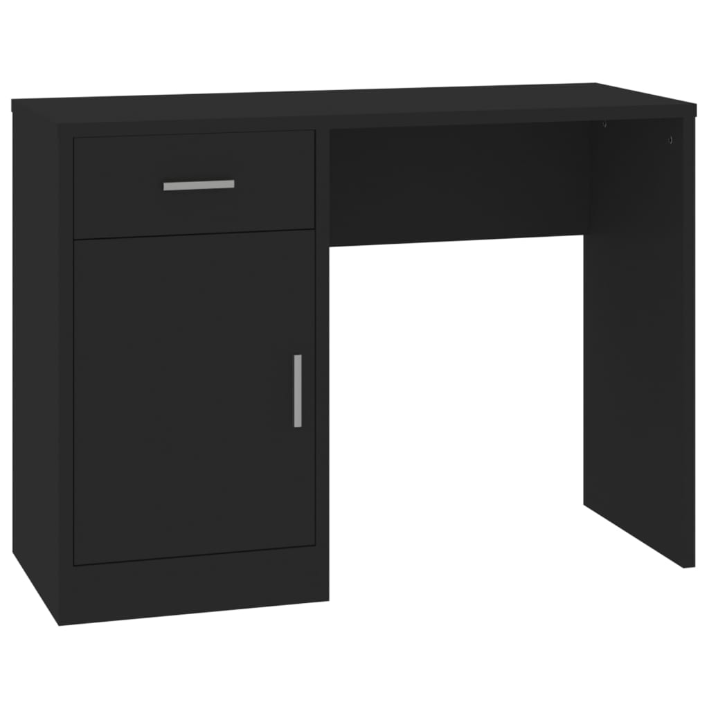 Vidaxl bureau met kast en lade 100x40x73 cm bewerkt hout zwart