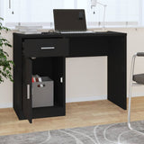 Vidaxl bureau met kast en lade 100x40x73 cm bewerkt hout zwart