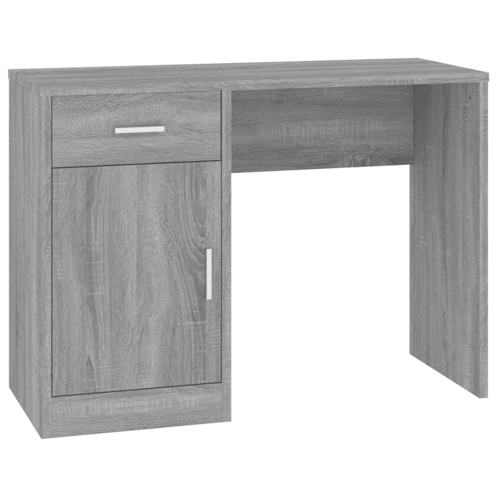 Vidaxl bureau met kast en lade 100x40x73 cm bewerkt hout grijs sonoma