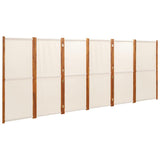 Vidaxl kamerscherm met 6 panelen 420x180 cm crèmewit