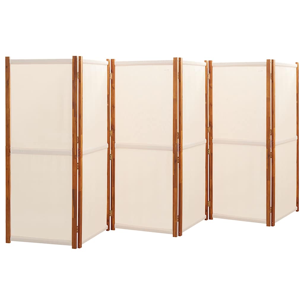 Vidaxl kamerscherm met 6 panelen 420x180 cm crèmewit