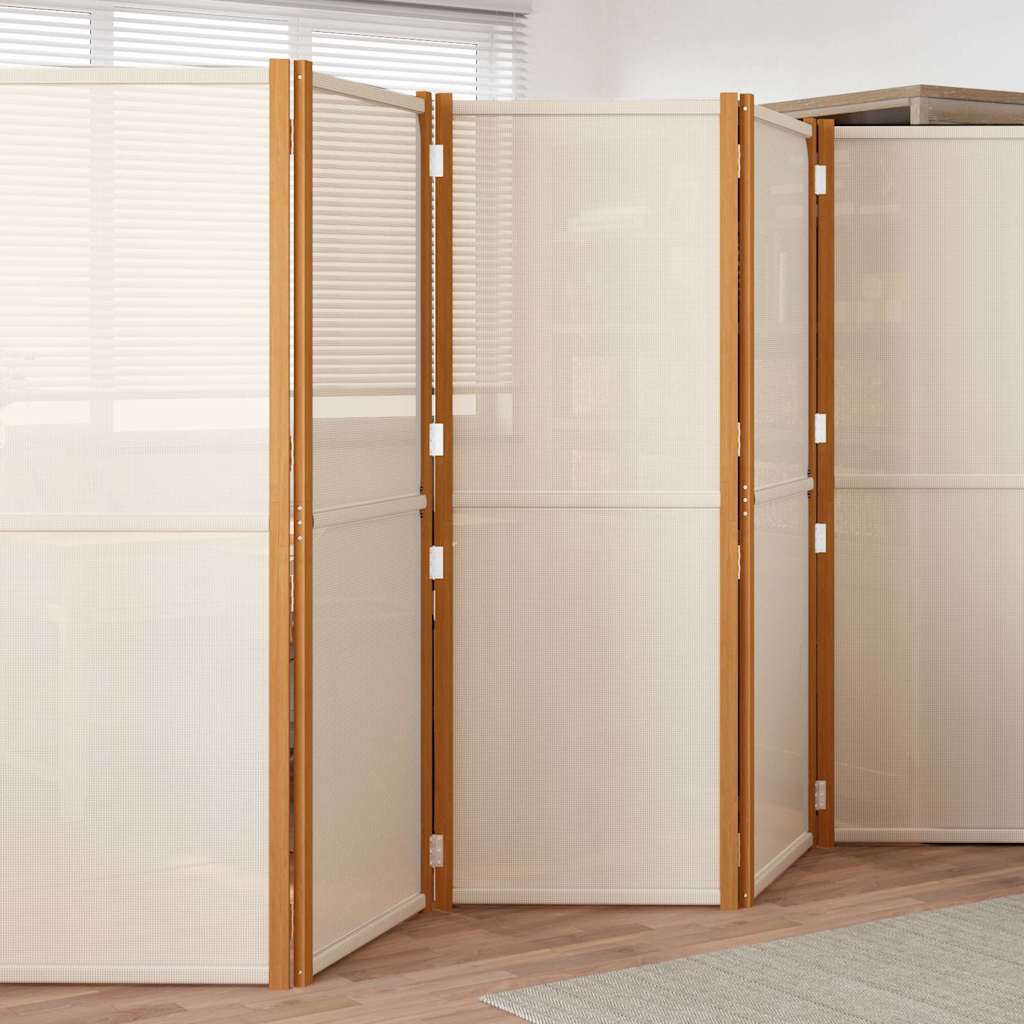 Vidaxl kamerscherm met 6 panelen 420x180 cm crèmewit
