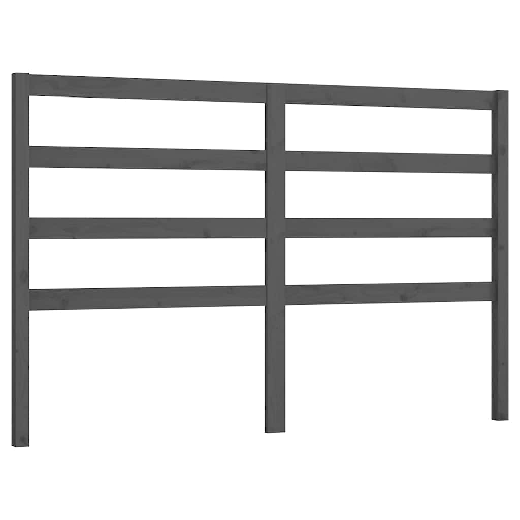 Vidaxl hoofdbord 146x4x100 cm massief grenenhout grijs