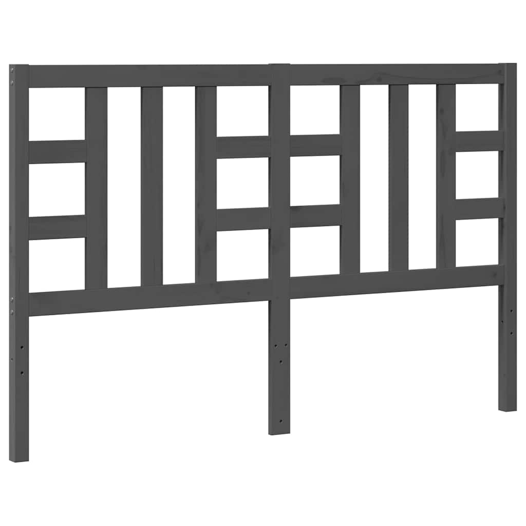 Vidaxl hoofdbord 146x4x100 cm massief grenenhout grijs