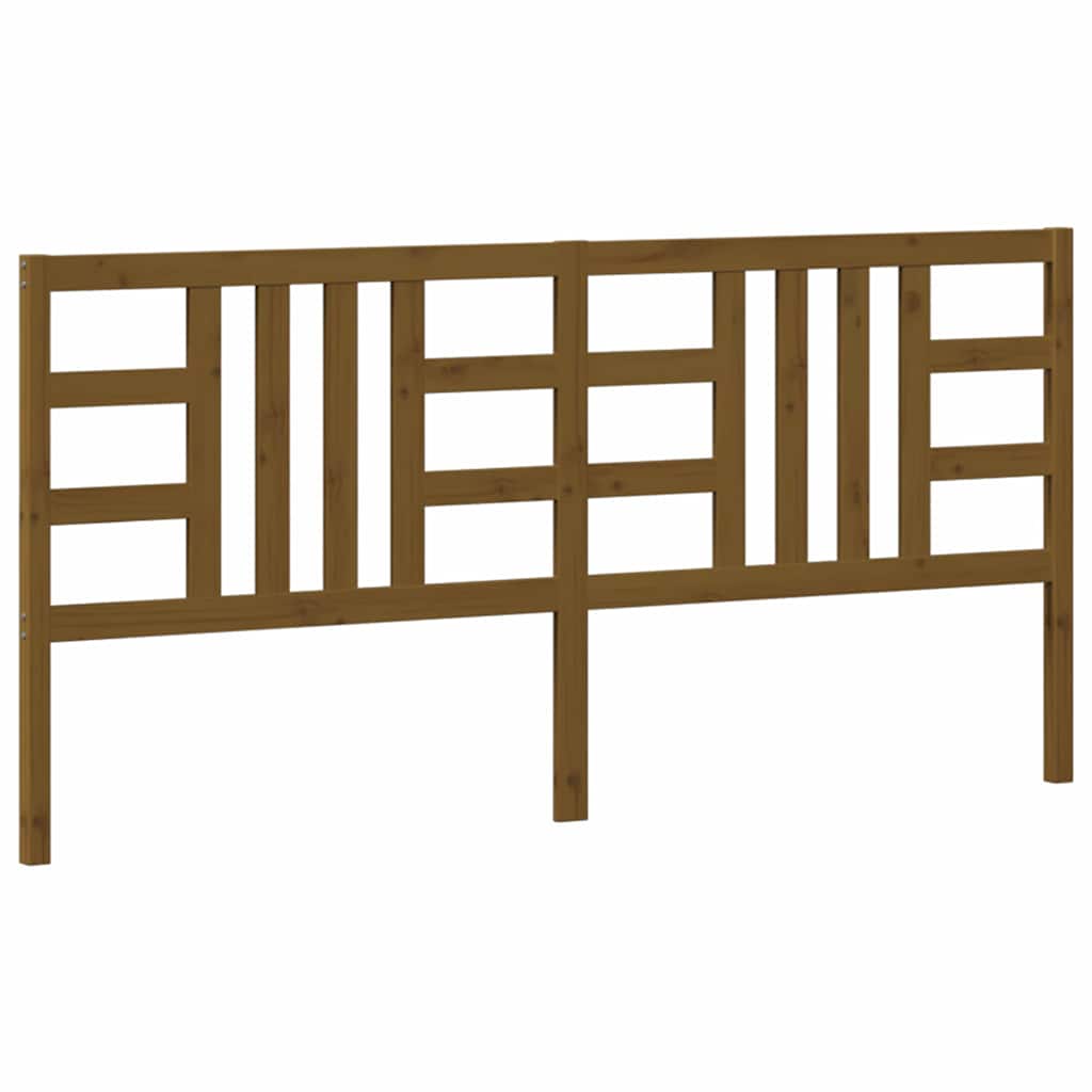 Vidaxl hoofdbord 206x4x100 cm massief grenenhout honingbruin