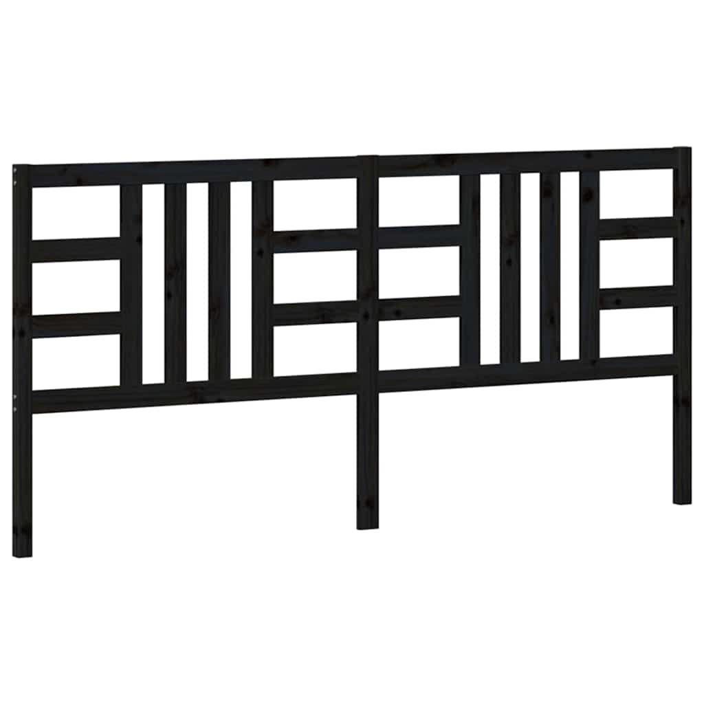 Vidaxl hoofdbord 206x4x100 cm massief grenenhout zwart
