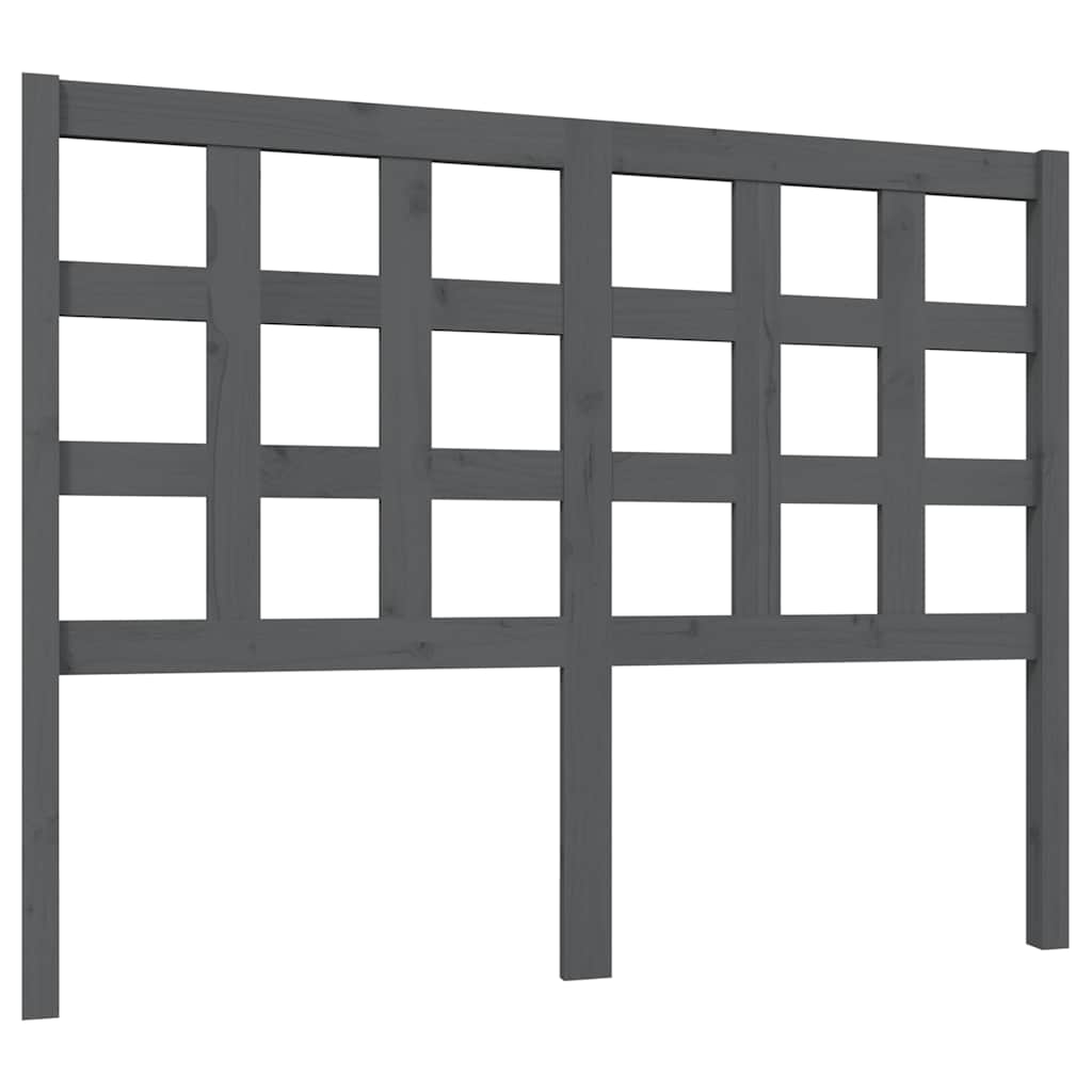 Vidaxl hoofdbord 125,5x4x100 cm massief grenenhout grijs
