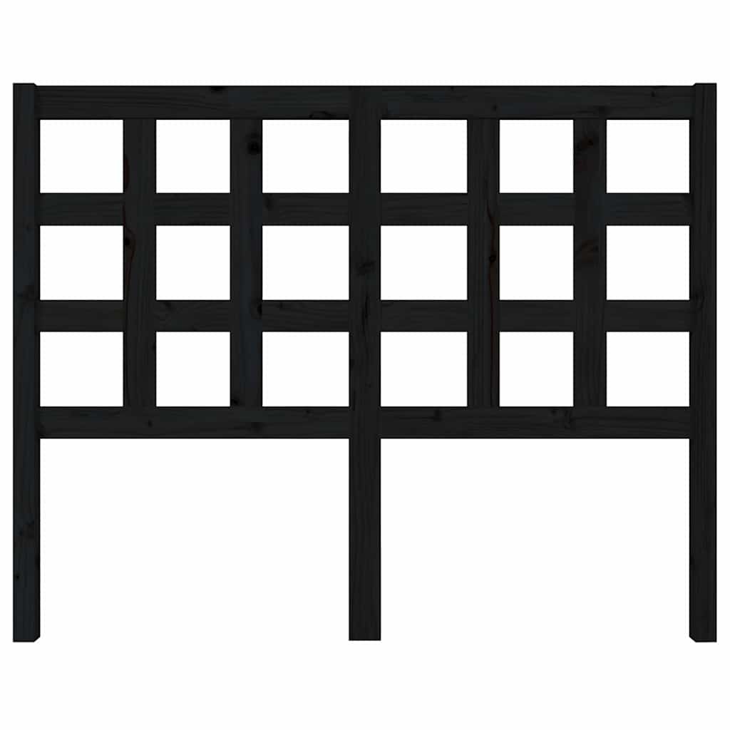 Vidaxl hoofdbord 125,5x4x100 cm massief grenenhout zwart